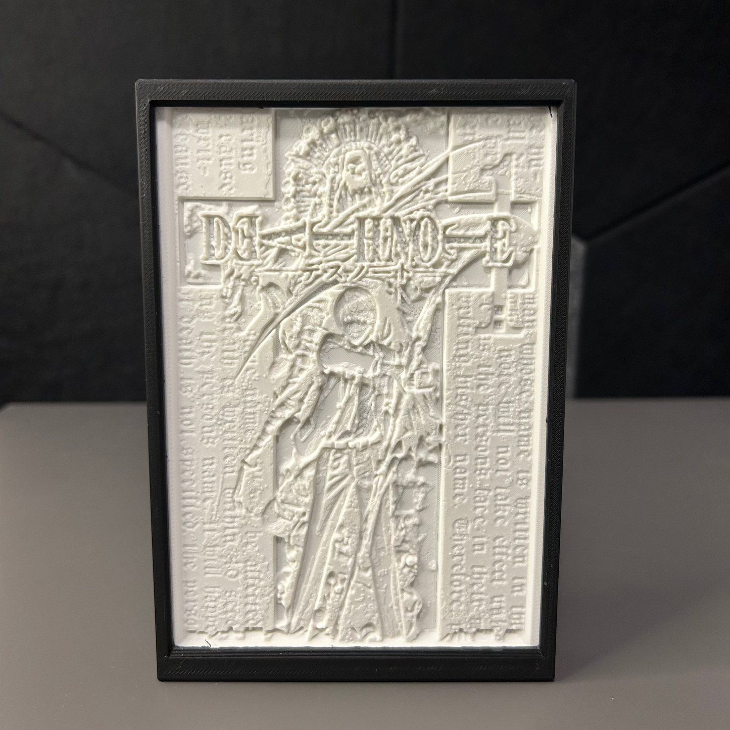 Lampada 3D tema Death Note in bianco e nero