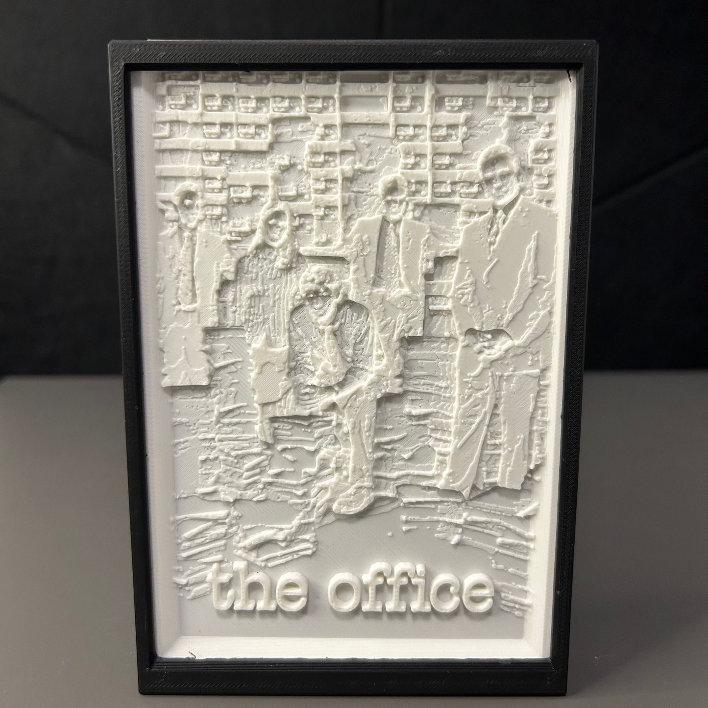 Lampada 3D tema The Office in bianco e nero