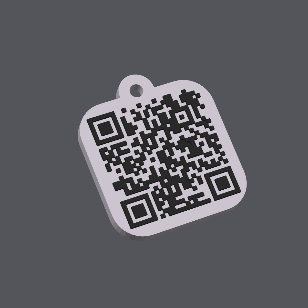 Portachiavi con QR code in 3D