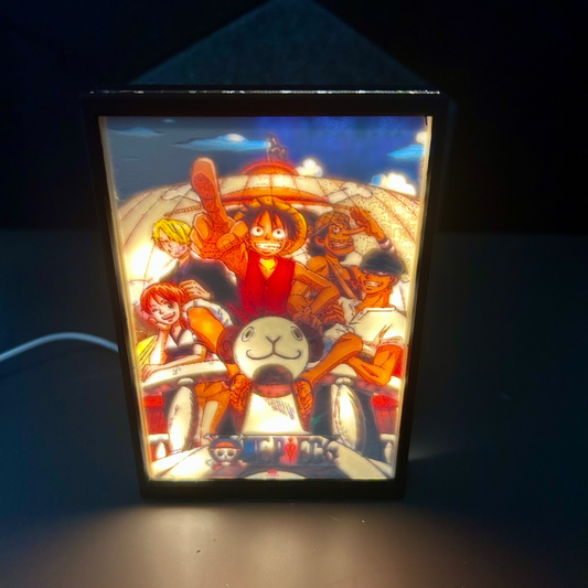 Lampada 3D tema One Piece a colori