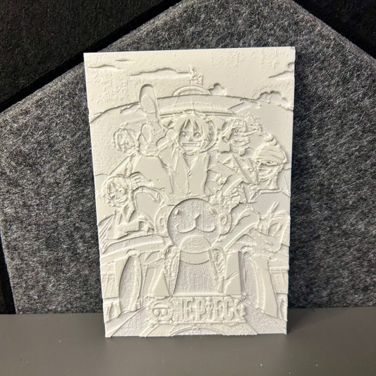 Immagine 3D One Piece in bianco e nero