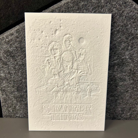 Immagine 3D Stranger Things in bianco e nero